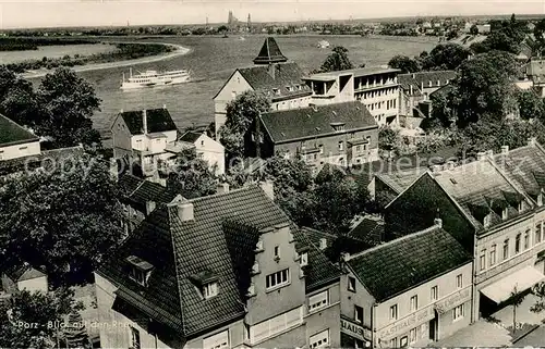 AK / Ansichtskarte Porz_Koeln Stadtblick mit Rheinpartie Porz_Koeln