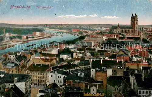 AK / Ansichtskarte Magdeburg Panorama mit Kirche Magdeburg