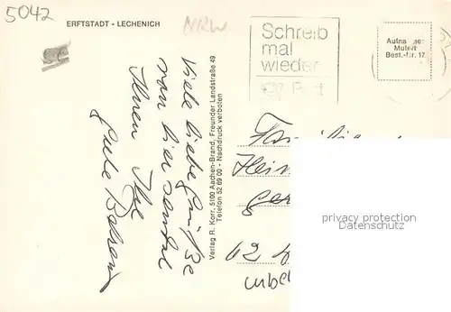 AK / Ansichtskarte Lechenich Ortsmotiv mit Brunnen Lechenich