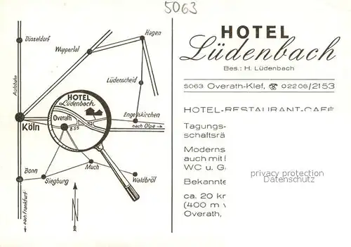 AK / Ansichtskarte Klef_Overath Hotel Luedenbach Klef_Overath