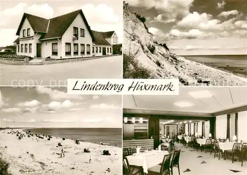 AK / Ansichtskarte Karby_Schwansen Gasthof Lindenkrog Huexmark Gastraum Strand Steilkueste Karby Schwansen