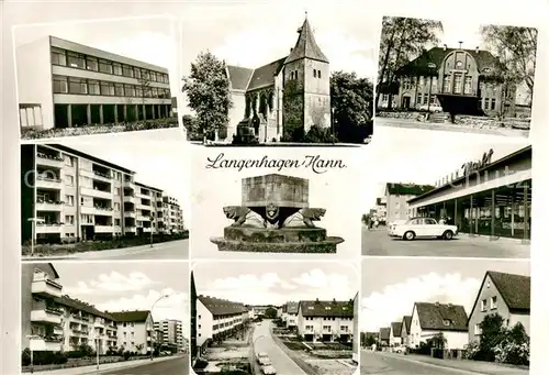 AK / Ansichtskarte Langenhagen_Hannover Orts und Teilansichten Kirche Brunnen Langenhagen Hannover