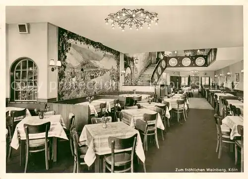 AK / Ansichtskarte Koeln_Rhein Gasthaus Zum froehlichen Weinberg Koeln_Rhein