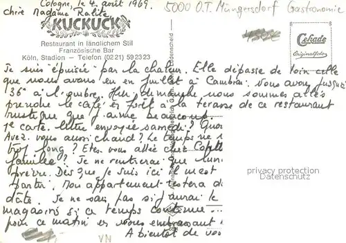 AK / Ansichtskarte Muengersdorf Restaurant Kuckuck Gaststube Muengersdorf