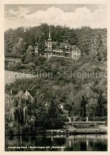 AK / Ansichtskarte Ilsenburg_Harz Parkanlagen mit Waldhoehe Ilsenburg Harz