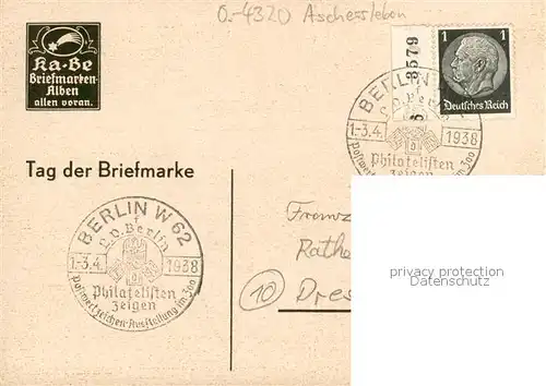 AK / Ansichtskarte Aschersleben Verlag Paul Koch KA BE Briefmarken Alben Aschersleben