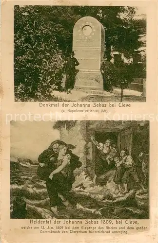 AK / Ansichtskarte Cleve_Kleve_Bad Denkmal d. Johanna Sebus und Heldentat d. Johanna Sebus 