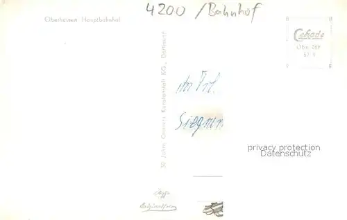 AK / Ansichtskarte Oberhausen Hauptbahnhof Oberhausen