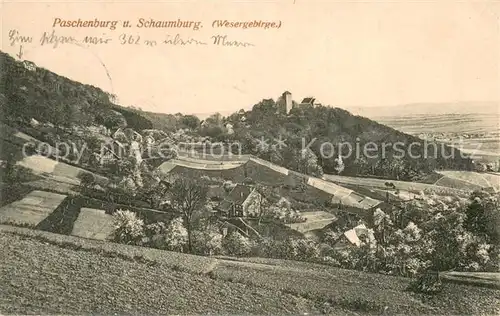 AK / Ansichtskarte Rinteln Paschenburg und Schaumburg im Wesergebirge Rinteln