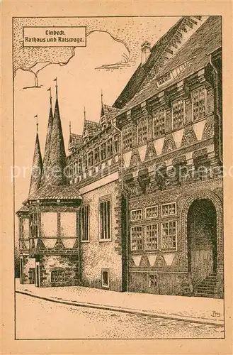 AK / Ansichtskarte Einbeck_Niedersachsen Rathaus und Ratswage Einbeck Niedersachsen