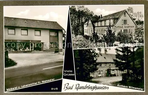 AK / Ansichtskarte Bad_Randringhausen Kurhaus Erstmeier Baeckerei u. Lebensmittel Fr. Wehmeier Kurhaus Wilmsmeier  Bad_Randringhausen