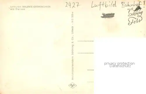 AK / Ansichtskarte Malente Gremsmuehlen Fliegeraufnahme Bahnhof Malente Gremsmuehlen