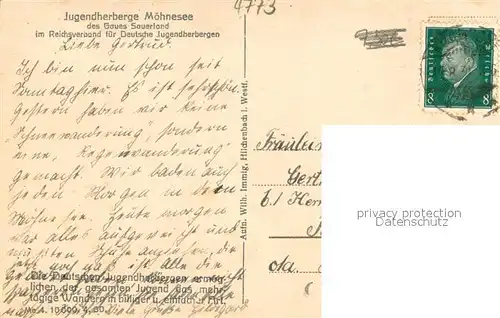 AK / Ansichtskarte Moehnesee Jugendherberge Moehnesee Aussenansicht Moehnesee