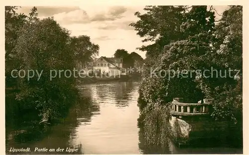 AK / Ansichtskarte Lippstadt Partie an der Lippe und Gaststaette Konzerthaus Lippstadt