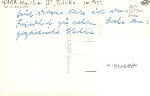 AK / Ansichtskarte Warstein Bad Belecke Moehne Totalansicht Warstein