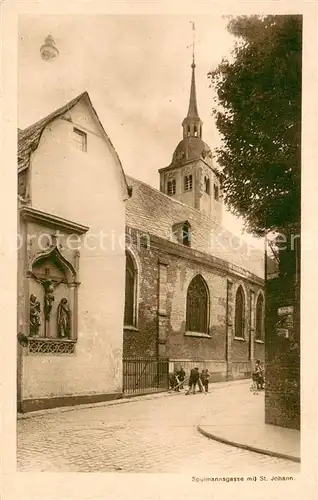 AK / Ansichtskarte Koeln_Rhein Spulmannsgasse mit St. Johann Koeln_Rhein