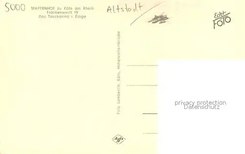 AK / Ansichtskarte Koeln_Rhein Wappenhof zu Koeln am Rhein Innenansicht Koeln_Rhein