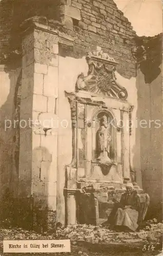 AK / Ansichtskarte Olizy sur Chiers_55_Meuse Zerstoerte Kirche in WK1 