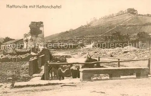 AK / Ansichtskarte Hattonville_Hattonchatel_55 Zerstoertes Dorf in WK1 