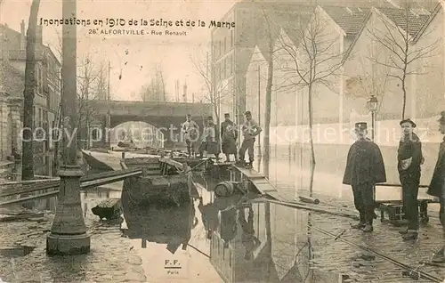 AK / Ansichtskarte Alfortville Inondations en 1915 de la Seine et de la Marne Rue Renault Alfortville