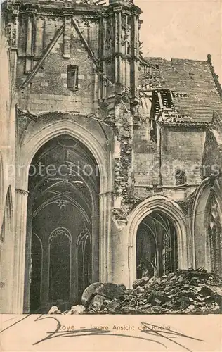 AK / Ansichtskarte Roye_Somme_80 Inner Ansicht der zerstoerten Kirche 
