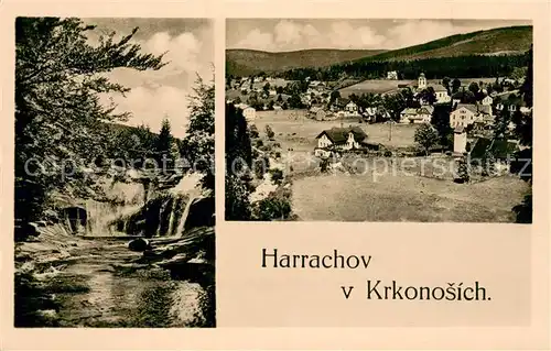 AK / Ansichtskarte Harrachov_Harrachsdorf Wasserfall Panorama Harrachov Harrachsdorf