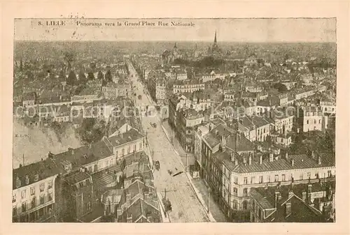 AK / Ansichtskarte Lille_Nord Panorama vers la Grand Place Rue Nationale Lille_Nord