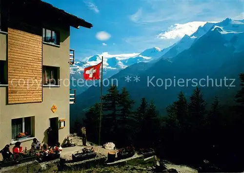 AK / Ansichtskarte Saas_Grund Restaurant Heimischgarten Mischabelkette Walliser Alpen Saas_Grund