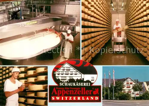 AK / Ansichtskarte Stein_AR Appenzeller Schaukaeserei Kaeseherstellung Lager Stein_AR