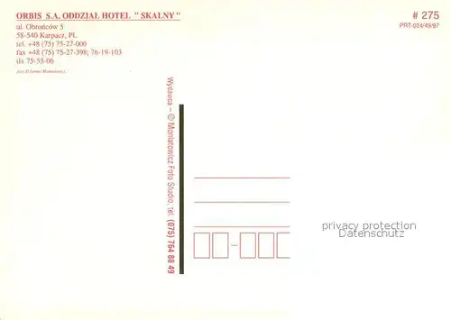 AK / Ansichtskarte Karpacz Hotel Skalny Orbis Hotels im Riesengebirge Karpacz