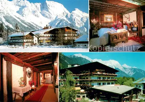AK / Ansichtskarte Obsteig_Tirol Tyrol Hotel Fremdenzimmer Winterlandschaft Alpen Obsteig_Tirol