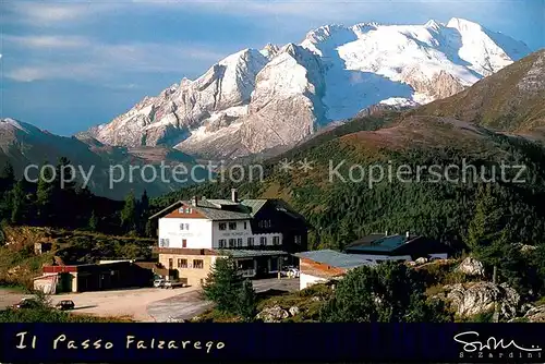 AK / Ansichtskarte Cortina_d_Ampezzo Il Passo Falzarego e la Marmolada Dolomiti Berghotel Cortina_d_Ampezzo