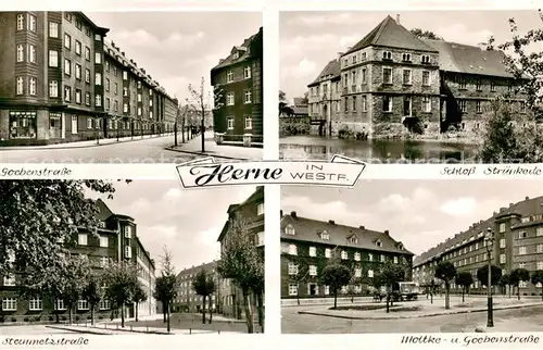 AK / Ansichtskarte Herne_Westfalen Goebenstrasse Schloss Struenkede Steinmetzstrasse Moltke und Goebenstrasse Herne_Westfalen