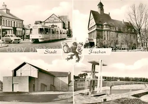 AK / Ansichtskarte Frechen Marienschule Rathaus St Maria Koenigin Kirche Schwimmstadion Frechen