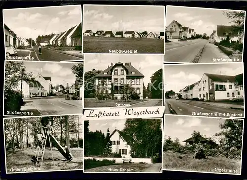 AK / Ansichtskarte Weyerbusch Strassenpartien Neubaugebiet Rathaus Kinderspielplatz Haus Daheim Jaegerklause Weyerbusch