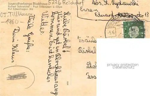 AK / Ansichtskarte Tillkausen Jugendherberge Blockhaus Tillkausen
