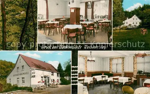 AK / Ansichtskarte Rosbach_Sieg Gasthaus Bachmuehle Gastraeume Rosbach Sieg
