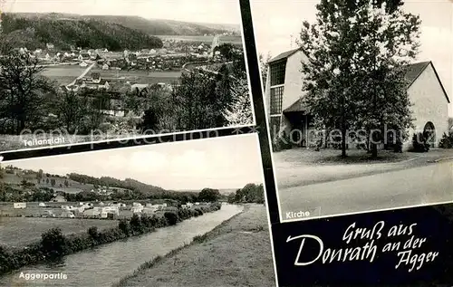 AK / Ansichtskarte Donrath Panorama Aggerpartie Kirche Donrath