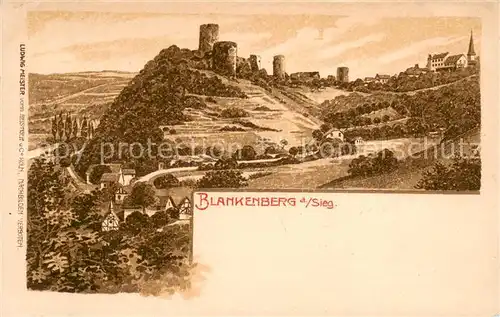 AK / Ansichtskarte Blankenberg_Sieg Panorama mit Burg Blankenberg_Sieg