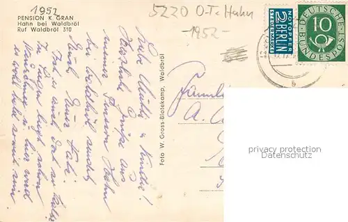 AK / Ansichtskarte Hahn_Engelskirchen Pension Gran Hahn Engelskirchen