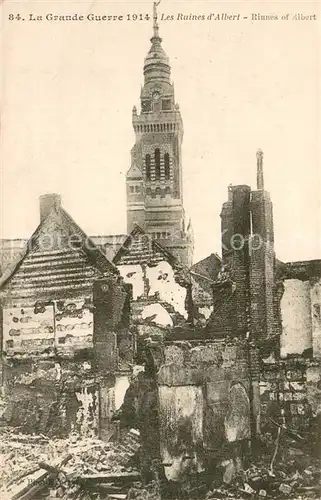 AK / Ansichtskarte Albert_80_Somme La Grande Guerre Les Ruines d Albert 
