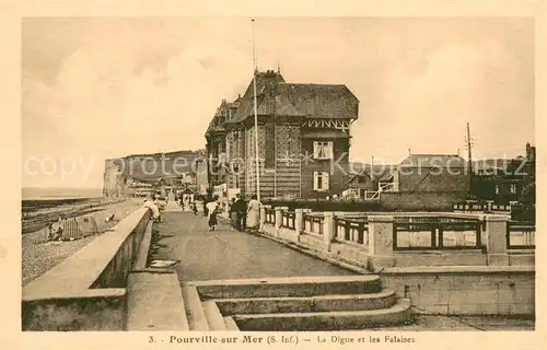 AK / Ansichtskarte Pourville_sur_Mer La Digue et les Falaises Pourville_sur_Mer