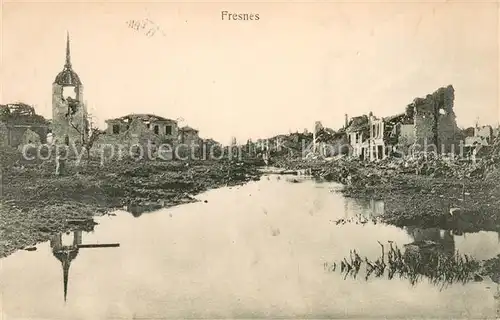 AK / Ansichtskarte Fresnes_Aisne_02 Zerstoertes Dorf in WK1 