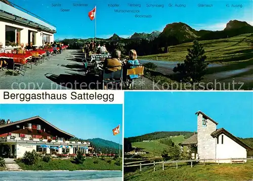 AK / Ansichtskarte Willerzell Berggasthaus Sattelegg Sonnenterrasse Fernsicht Alpen Kapelle Willerzell