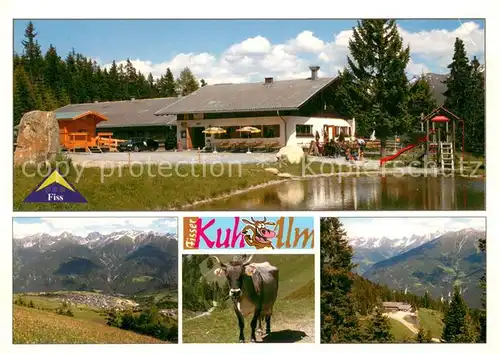 AK / Ansichtskarte Fiss_Tirol Kuh Alm Berggaststaette Fernsicht Alpenpanorama Fiss_Tirol