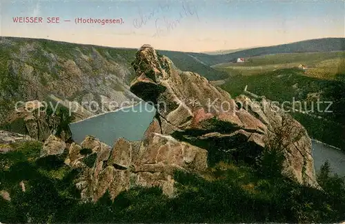 AK / Ansichtskarte Weisser_See_Elsass_Lac_Blanc Panorama Hochvogesen 