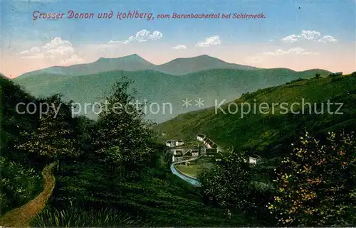 AK / Ansichtskarte Schirmeck Panorama Grosser Donon und Kohlberg Barenbachertal Stempel Landsturmbataillon Dillingen Schirmeck