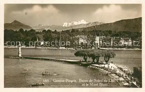 AK / Ansichtskarte Bains_des_Paquis Bains de soleil du Lac Leman et le Mont Blanc 