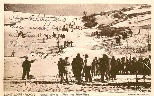 AK / Ansichtskarte Mont Louis_Montagne Pistes sous Saint Pierre Sports d hiver 