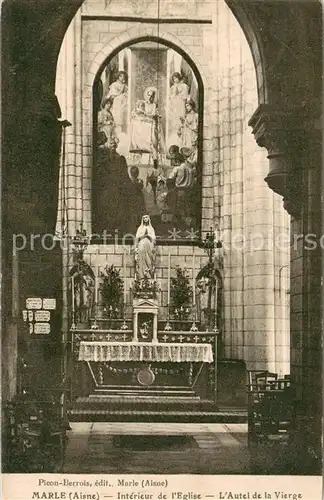 AK / Ansichtskarte Marle Interieur de l Eglise Autel de la Vierge Marle